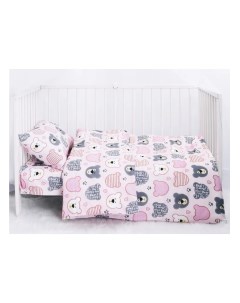 Комплект постельного белья Bear односпальный бязь розовый Про сон