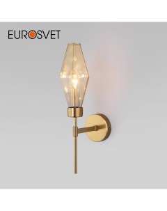 Настенный светильник Prism 60143 1 латунь с янтарным стеклянным плафоном Е14 Eurosvet