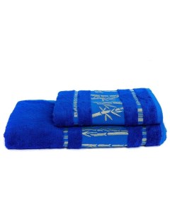 Комплект полотенец БАМБУК ярко синий 50х90 70х140 Арт-дизайн