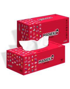 Салфетки бумажные RED 2 слоя белые 250 шт Maneki