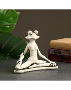 Фигура Лягушка йог лотос 16х21х11см серый камень Хорошие сувениры