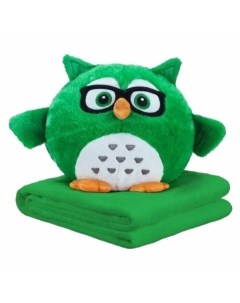 Мягкая игрушка Сова 3 в 1 плед игрушка подушка Сова плед 3 в 1 Зеленая сова Сова плед Nobrand