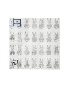 Салфетки бумажные Кролики пасхальные мини 3 слоя 33 х 33 см 20 шт Bouquet