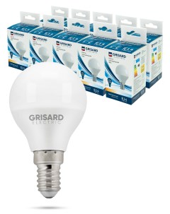 Лампа светодиодная шар G45 E14 7Вт 4000К 220В 10 штук уп Grisard electric