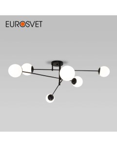 Потолочный светильник Netz 30181 6 черный с плафоном из матового стекла E27 Eurosvet