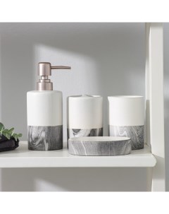 Набор аксессуаров для ванной комнаты SAVANNA Stone gray 4 предмета мыльница дозатор для Nobrand
