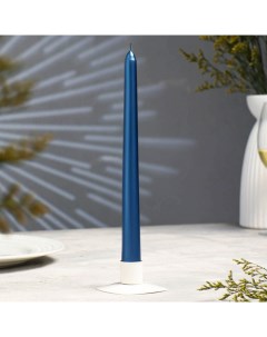 Свеча античная 2 3x25 см лакированная синий металлик Nobrand