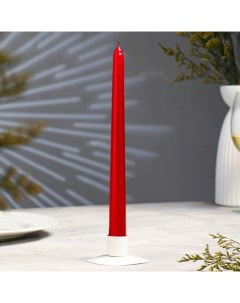 Свеча античная 2 3x25 см лакированная красный металлик Nobrand