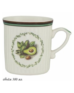 Кружки для чая Авокадо фарфоровые 4 шт 300 мл Lenardi