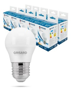 Лампа светодиодная шар G45 E27 7Вт 4000К 220В 10 штук уп Grisard electric