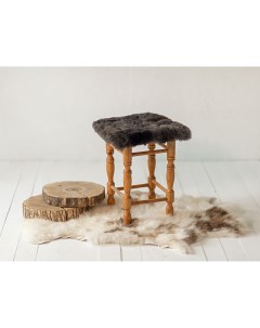 Подушка на стул из овчины коричневый размер 40х40 Shkura-dekor
