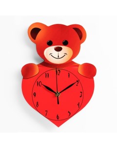 Часы настенные Медвежонок с сердечком плавный ход 27 х 19 см Nobrand