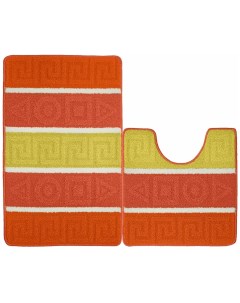 Набор ковриков для ванной комнаты цвет коралловый разм 50х50 и 50х80 арт УКВ 1051 Kamalak tekstil