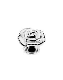 Ручка кнопка ТУНДРА Rose 01 белая с серебряным Tundra