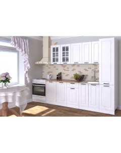 Кухонный гарнитур белый 220x60x214 см Фабрика кухни рм
