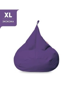 Кресло мешок XL Груша Премиум Экокожа Фиолетовый Pufon