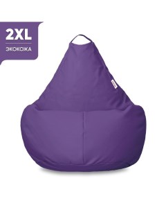 Кресло мешок XXL Груша Премиум Экокожа Фиолетовый Pufon