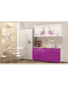 Кухонный гарнитур Вдохновение 160 см фиолетовый белый Регион 58