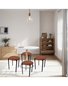Табурет складной Arrau велюр пудровый с мягким сиденьем 4 шт нагрузка до 100 кг Arrau-furniture