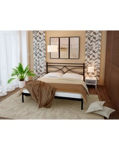 Металлическая полутороспальная кровать Esmeralda 120х200 см черный Alitte