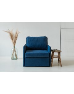 Кресло 801 синий велюр 100x80x80 см Brendoss