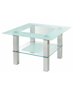 Журнальный стол Кристалл 1 Алюминий Прозрачное стекло Мебелик