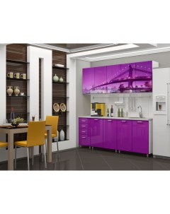 Кухонный гарнитур Бридж 2 0 белый фиолетовый Nobrand