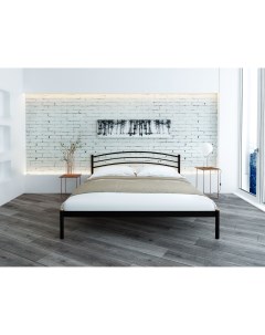 Металлическая полутороспальная кровать Benita 140х200 см черный Alitte
