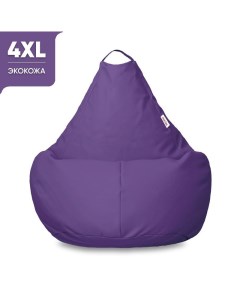Кресло мешок XXXXL Груша Премиум Экокожа Фиолетовый Pufon