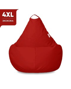 Кресло мешок XXXXL Груша Премиум Экокожа Красный Pufon