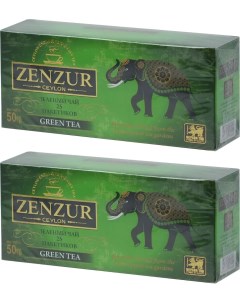 Чай зеленый green tea 25 пакетиков х 2 шт Zenzur