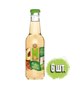 Напиток сокосодержащий негазированный Яблоко Персик 250мл х 6 шт Markoni