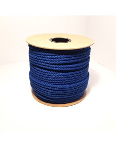 Веревка хлопчатобумажная диаметром 6 мм длина 50 метров на катушке синий Nobrand