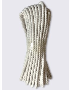 Веревка хлопчатобумажная диаметром 8 мм длина 10 метров белая Nobrand