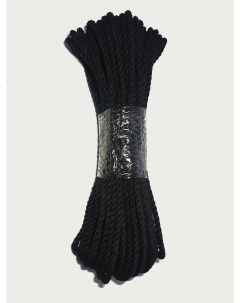 Веревка хлопчатобумажная диаметром 8 мм длина 10 метров черный Nobrand