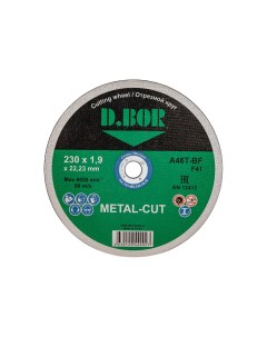 Отрезной диск по металлу METAL CUT A46T BF F41 230x1 9x22 23 F41 MC 230 19 22 D.bor