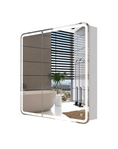 Зеркальный шкаф подвесной Altea 80 для ванной комнаты белый Sanstar