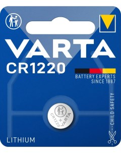 Батарейка Литиевая Lithium Тип Cr1220 3V Упаковка 1 Шт 06220101401 арт 06220 Varta