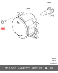 LR001590 САМОРЕЗ SCREW AND WASHER ASSY 1шт Land rover