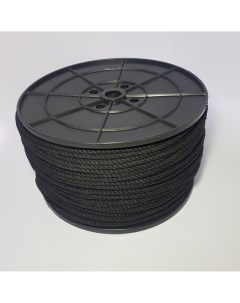 Веревка хлопчатобумажная шнур х б диаметром 6 мм длина 100 метров на катушке черный Nobrand