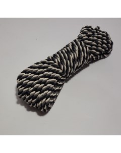 Веревка хлопчатобумажная диаметром 6 мм длина 10 метров белый серый черный Nobrand