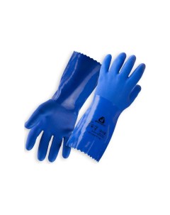 Перчатки защитные химические с покрытием из ПВХ Синие Размер M JP711 Jeta safety