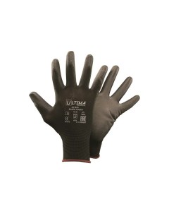 Перчатки BLACK TOUCH нейлоновые с полиуретановым покрыт черн ULT615 XL Ultima