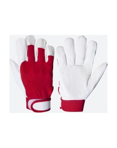Перчатки кожаные Mechanic цвет красный белый манжета велкро JLE301 10 XL Jeta safety
