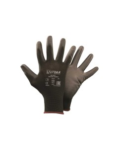 Перчатки BLACK TOUCH нейлоновые с полиуретановым покрыт черн ULT615 L Ultima