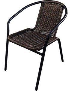 Кресло садовое плетеное черное стул 52х58х76 см металлический каркас техноротанг для дома Nobrand
