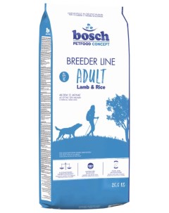 Сухой корм для собак Breeder Line Adult ягненок с рисом 20 кг Bosch