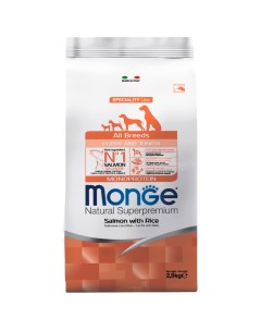 Сухой корм для щенков Dog Speciality Line Monoprotein Puppy Junior лосось рис 2 5кг Monge