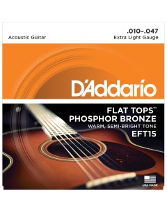 Струны для акустической гитары DADDARIO EFT15 Extra Light 10 47 D`addario