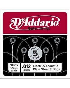 Струна одиночная для акустической гитары DAddario PL012 5 D`addario